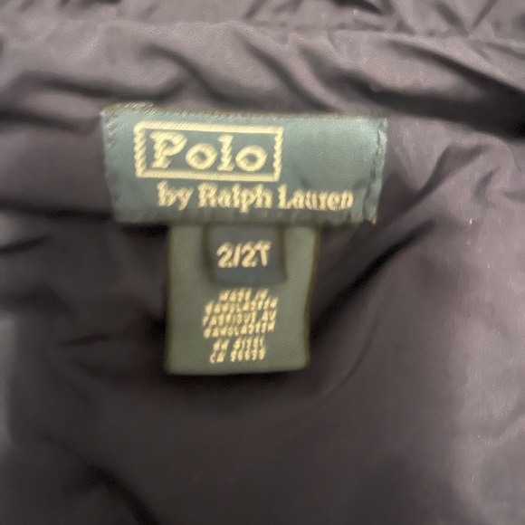 Polo by Ralph Lauren Navy Quilted Vest with Red Logo- size 2T - Picture 4 of 5